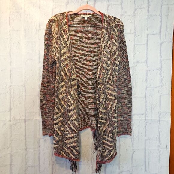 LUCKY BRAND Open Front Waterfall Cardigan Sweater - Picture 1 of 7